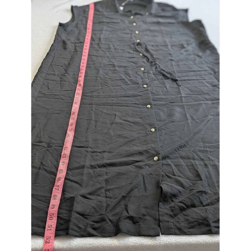 Old Navy Shirt Dress Midi Sleeveless Black Slits XL Tall Classic Beachy Resort - Picture 9 of 10